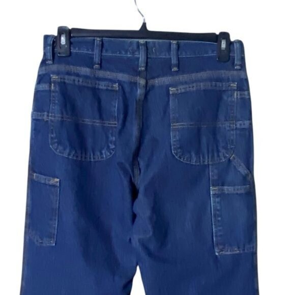 Schmidt Workwear Womens Relaxed Fit Cargo Jeans Size 8 Classic Blue Denim - Picture 6 of 9